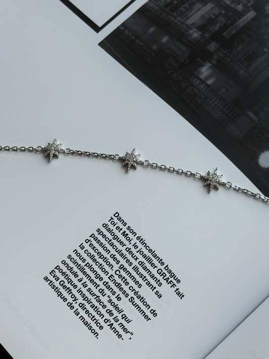 Браслет зірка з фіанітами